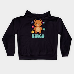 Vintage Virgo Teddy Bear Zodiac Sign Astrology Cute Retro Kids Hoodie